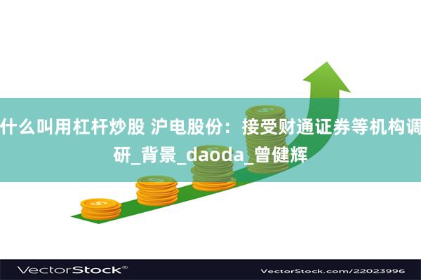什么叫用杠杆炒股 沪电股份：接受财通证券等机构调研_背景_daoda_曾健辉