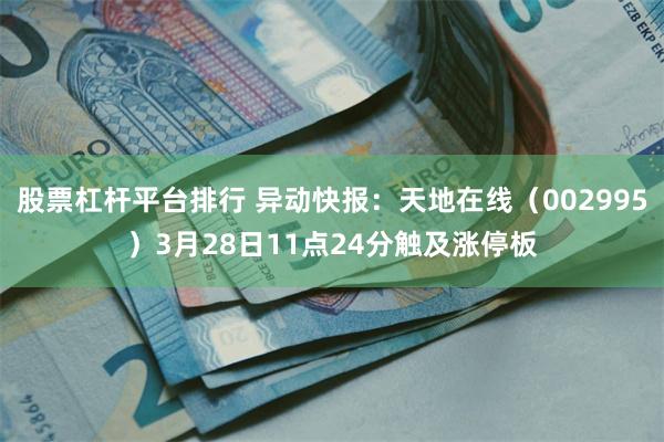股票杠杆平台排行 异动快报：天地在线（002995）3月28日11点24分触及涨停板